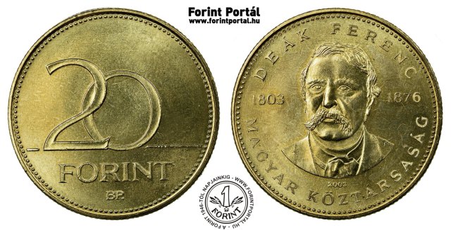 2003-as 20 forintos Deák Ferenc emlékérme