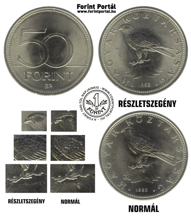 1993-as 50 forintos BU RSZLETSZEGNY VLTOZAT! 