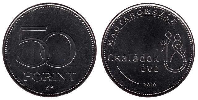 2018-as 50 forintos Csaldok ve