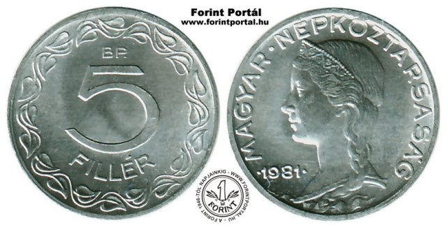1981-ES 5 FILLÉRES - (1981 2 fillér)
