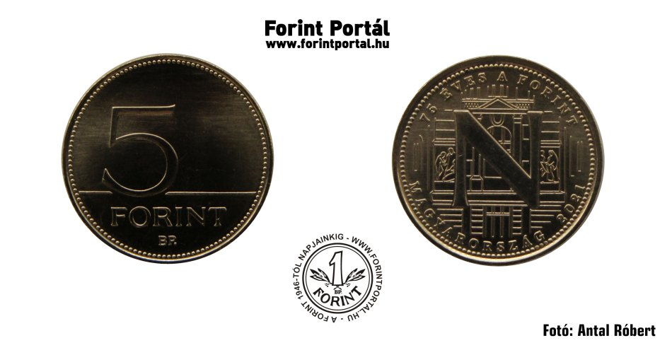 2021-es 5 forint 75 ves a forint N bet - (2021 5 forint)
