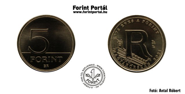 2021-es 5 forint 75 ves a forint R bet - (2021 5 forint)