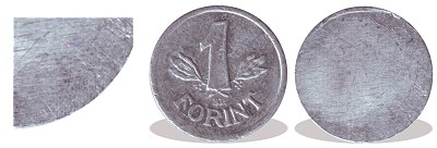 Mini érme alumínium.