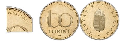 1992-es 100 forint prbaveret PP