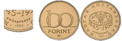 1995-s 100 forint FAO Prbaveret PP