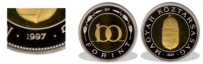 1997-es 100 forint bimetal proof tkrveret