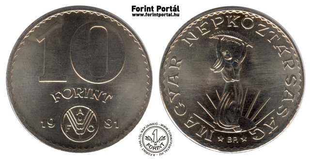 1981-es FAO 10 forintos