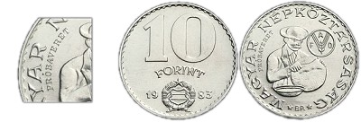 1983-as 10 forintos FAO prbaveret