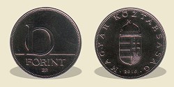 2010-es 10 forint BU fnyestett