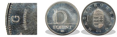 2012-es 10 forint próbaveret