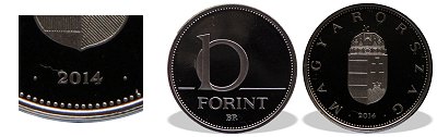 2014-es 10 forint proof tkrveret