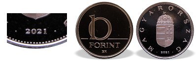 2021-es 10 forint proof tkrveret
