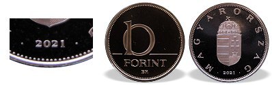 2021-es 10 forint proof tkrveret