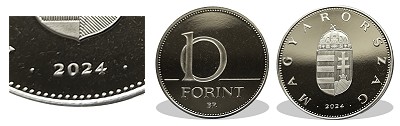 2024-es 10 forint proof t�k�rveret