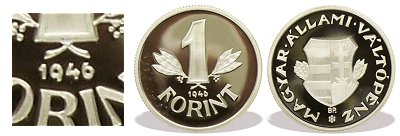1946-os 1 forint Mester Darab rsze ezstbl