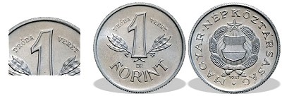 1957-es 1 forint Prbaveret felirattal