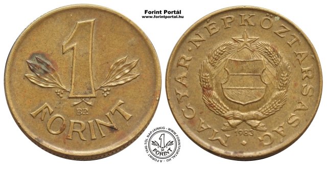 1983-as rz 1 forintos 2 forintos lapkn