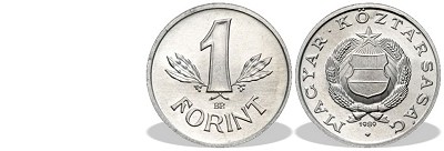 1989-es 1 forint Magyar Npkztrsasg cmer Magyar Kztrsasg krirat prbaveret