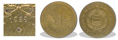 1989-es réz 1 forintos