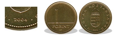 2004-es 1 forint BU fnyestett