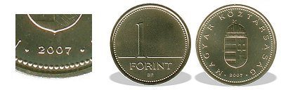 2007-es 1 forint BU fnyestett
