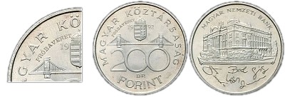 1992-es 200 forint BU prbaveret