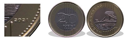 2021-es 200 forint BU fnyestett
