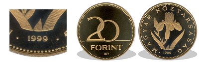 1999-es 20 forint proof tkrveret