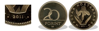 2011-es 20 forint proof tkrveret