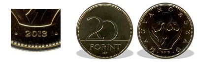 2013-as 20 forint BU fnyestett