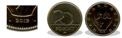 2013-as 20 forint BU fnyestett