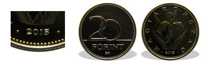 2015-s 20 forint BU fnyestett