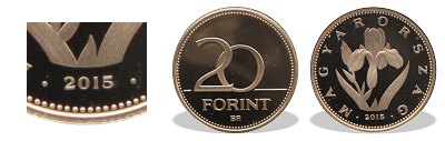 2015-s 20 forint proof tkrveret