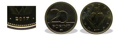 2017-es 20 forint BU fnyestett