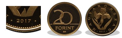 2017-es 20 forint proof tkrveret