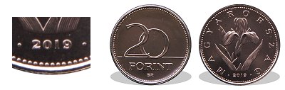 2019-es 20 forint BU fnyestett