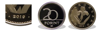 2019-es 20 forint proof tkrveret