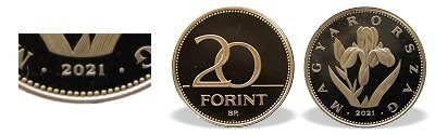 2021-es 20 forint proof tükörveret