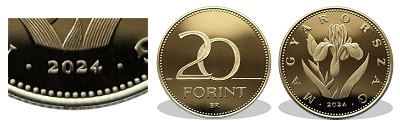 2024-es 20 forint proof t�k�rveret