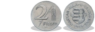 2 fillér 1946 aluminium veret