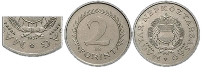 1957-es 2 forint Prba Veret jelzssel