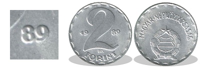 1989-es 2 forint alumnium