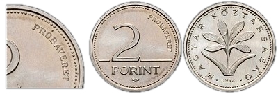 1992-es 2 forint prbaveret BU