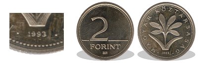 1993-as 2 forint proof tkrveret