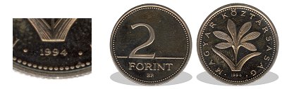 1994-es 2 forint proof tkrveret