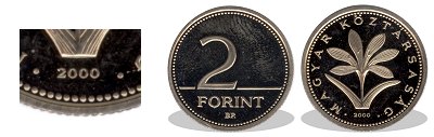 2000-es 2 forint proof tkrveret