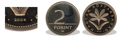 2004-es 2 forint proof tkrveret