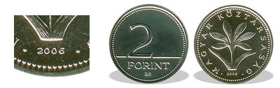 2006-os 2 forint BU fnyestett