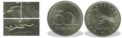 1993-as 50 forint BU fnyestett rszletszegny vltozat!