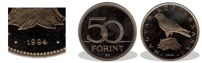 1994-es 50 forint proof tkrveret
